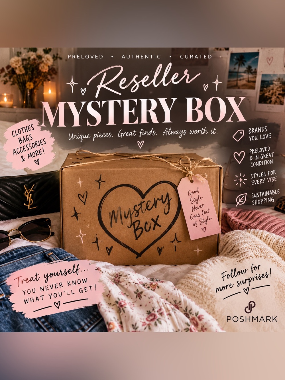 Boutique Curated Clothing Lot Mystery Box - 36 Pieces - Mixed Styles Size M